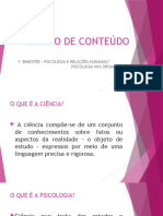 REVISÃO DE CONTEÚDO - 1º Bimestre Psicologia