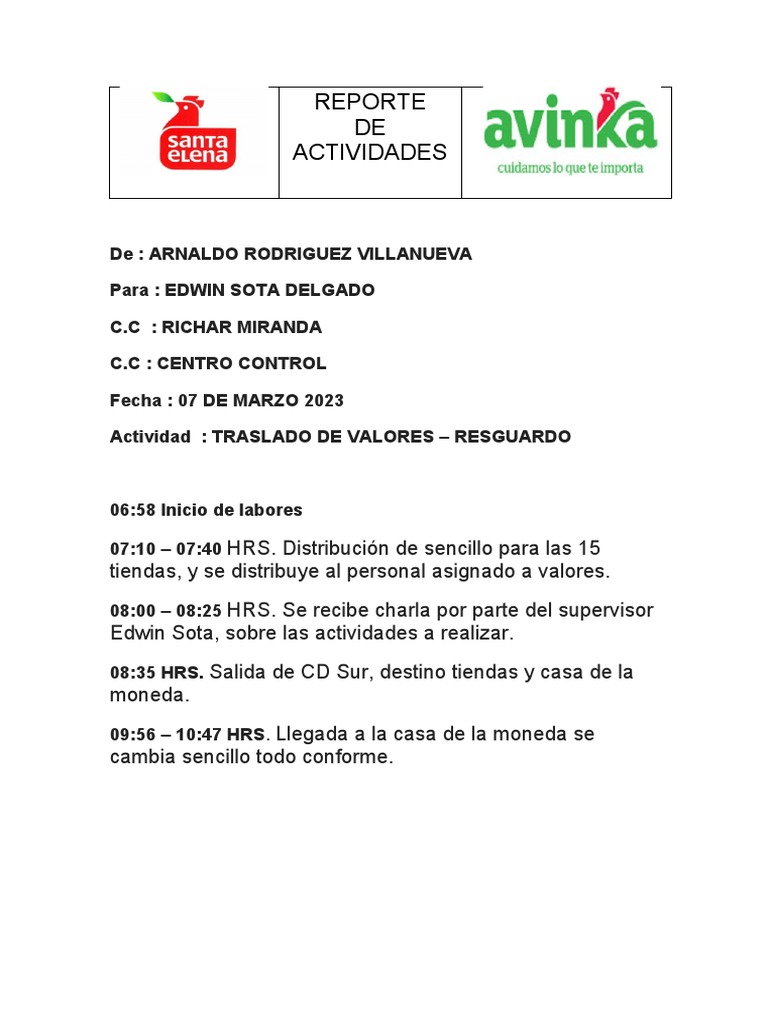 Informe de Actividades | PDF