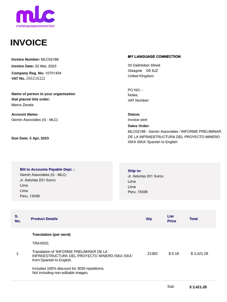 INV - MLC02188 - Gemin Associates | PDF | Invoice | Business