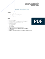Estructura de Informe en Las Prácticas: Facultad de Ingeniería