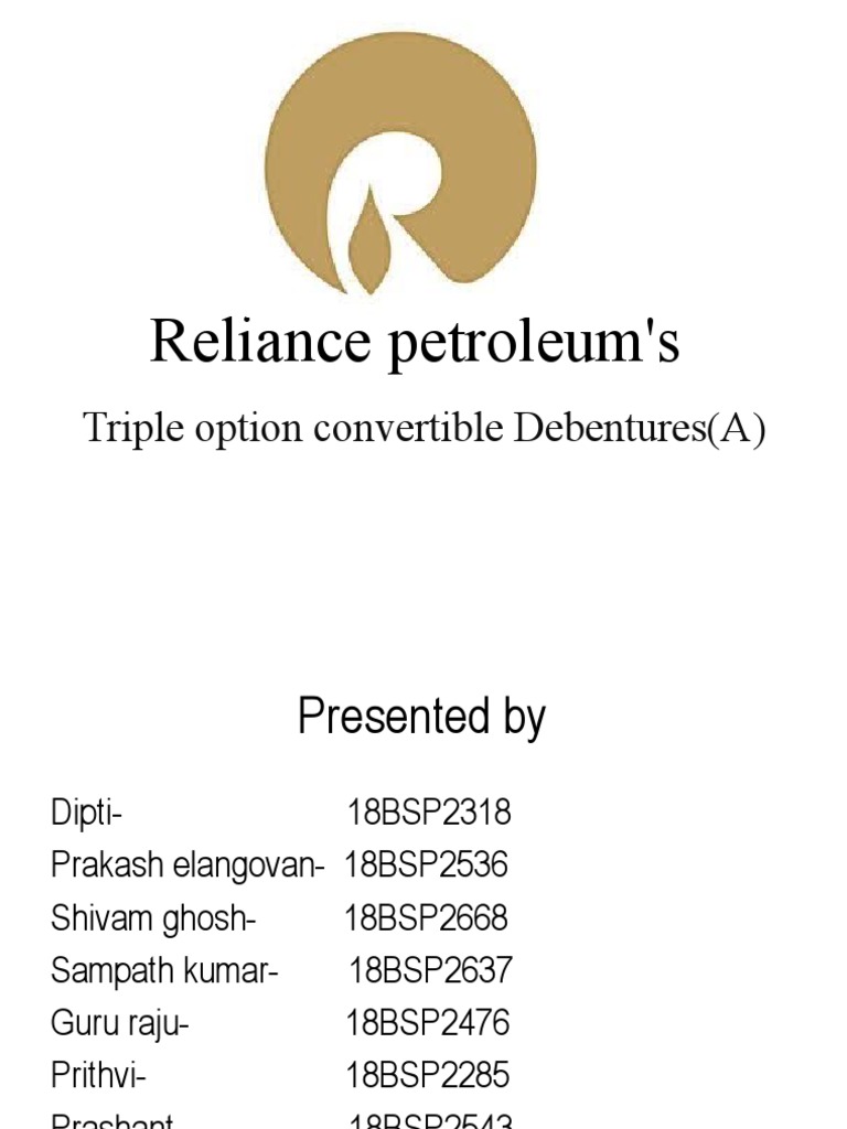 Reliance Petroleum's PDF