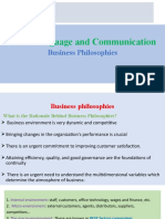 Market Language and Communication: Business Philosophies