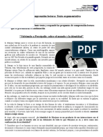 Guía de Comprensión Lectora: Texto Argumentativo NOMBRE