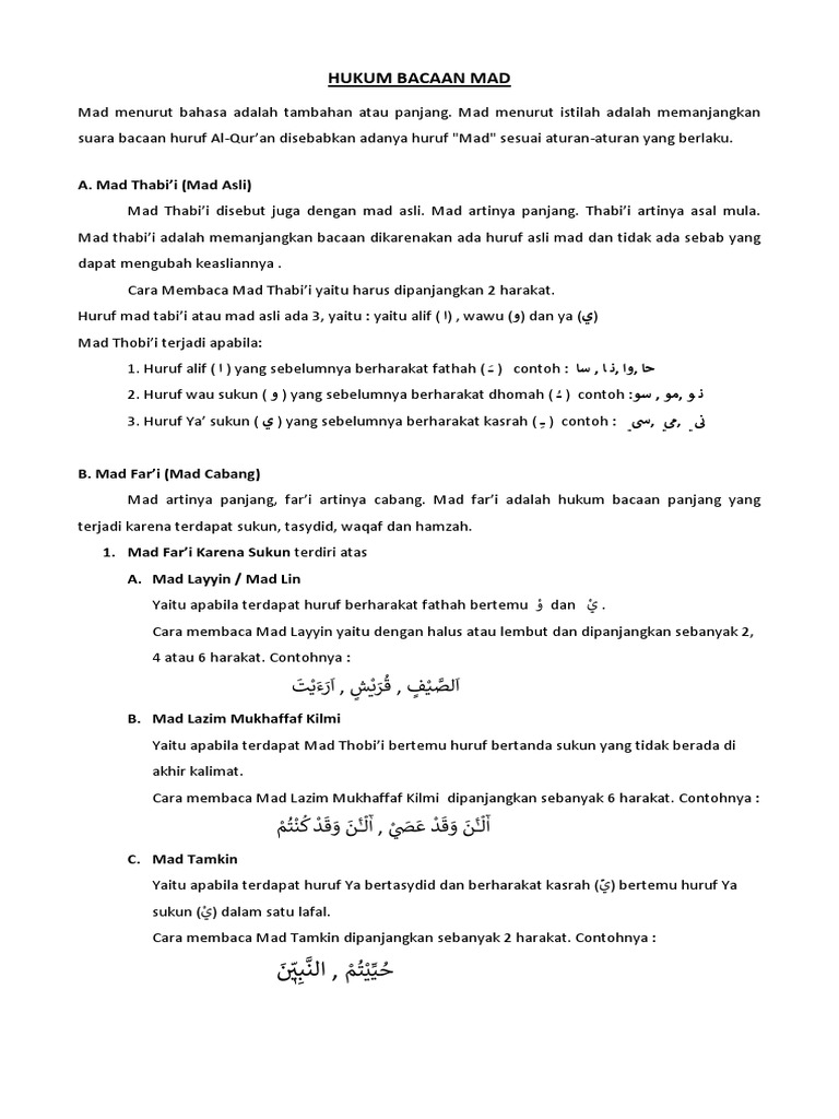 Hukum Bacaan Mad Pdf