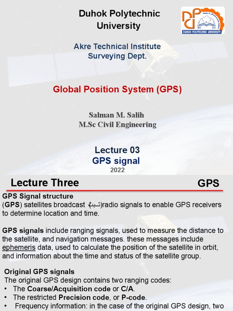 Duhok Polytechnic University Global Position System (GPS) PDF