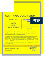 Certificado de Solvencia