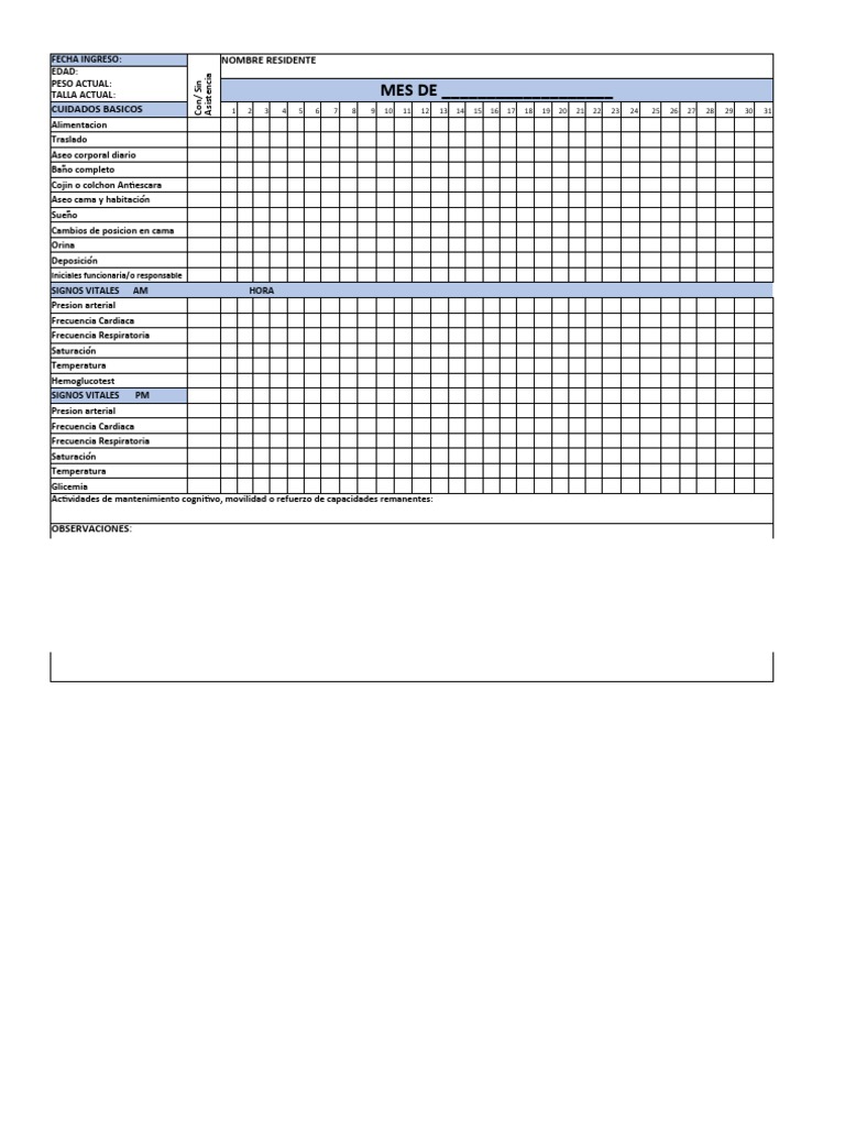 Check List Mensual Actividades Diarias | PDF