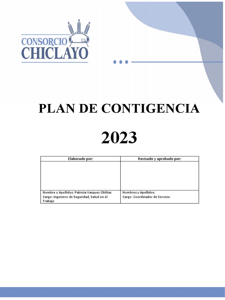 Cix-Pla-02 Plan de Contigencia - 2023 | PDF | Primeros auxilios ...