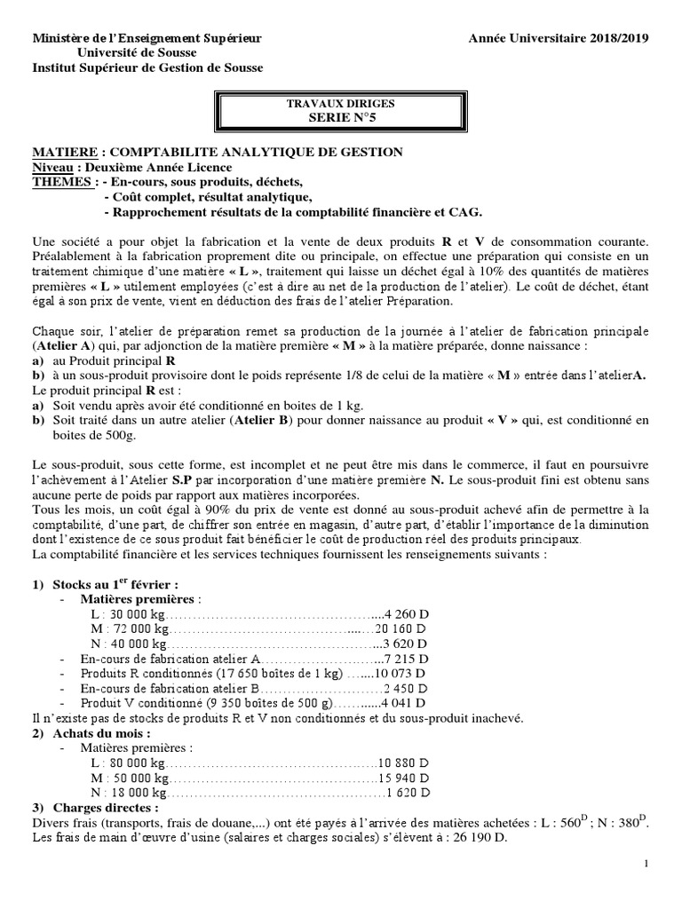 Comptabilité analytique de gestion 2019 | PDF | Comptabilité | Économie