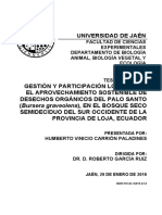 Universidad de Jaén: Facultad de Ciencias Experimentales Departamento de Biología Animal, Biología Vegetal Y Ecología