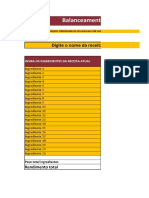 Balanceamento de Receitas: Digite o Nome Da Receita Aqui