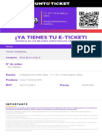 ¡Ya Tienes Tu E-Ticket!: Pase General Pv3 Bco Chile