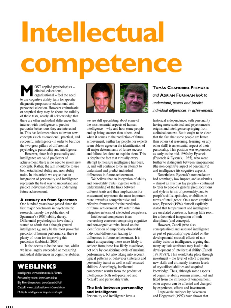Understanding Intellectual Competence | PDF | Intelligence Quotient ...