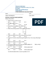 Roseville Schools Year 2 Maths Exam Questions