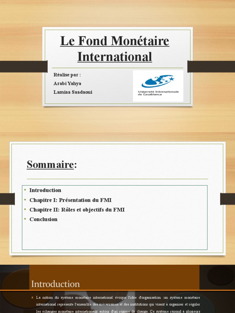 Histoire et Rôle du FMI depuis 1945 | PDF | Fonds monétaire ...