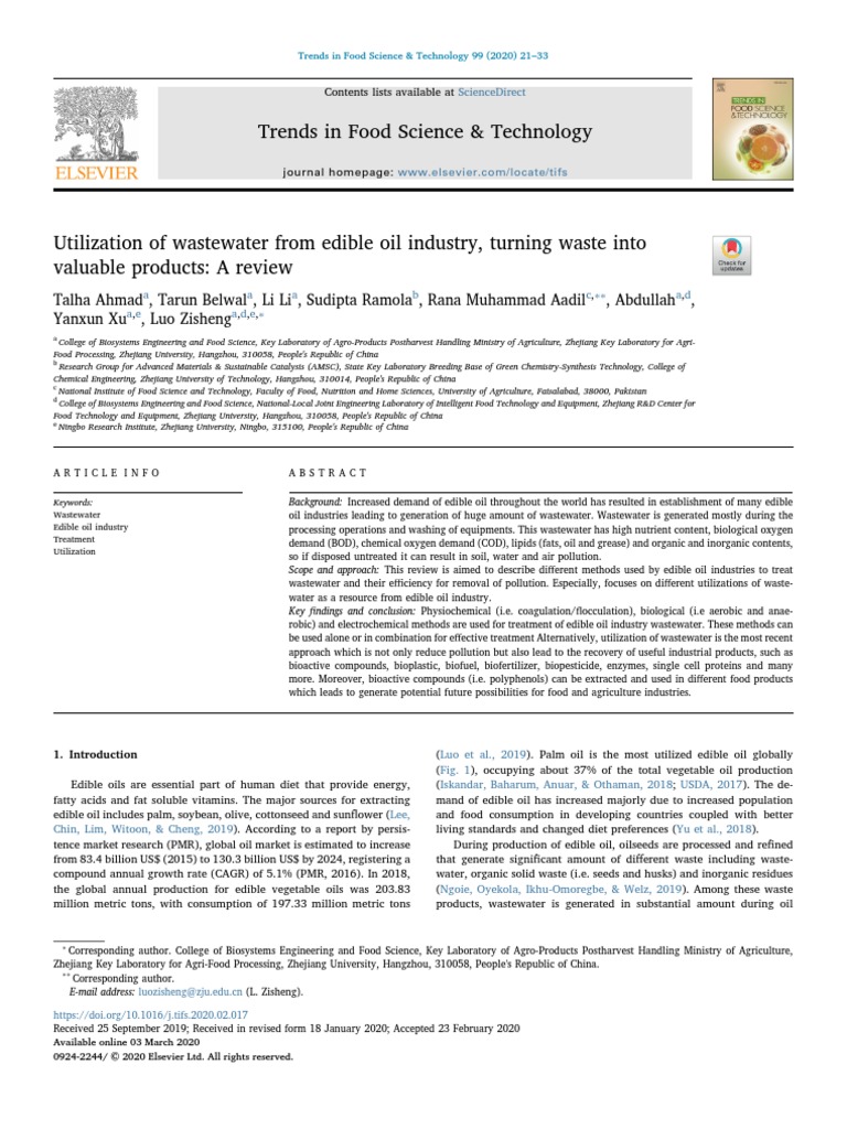 Trends in Food Science & Technology: Sciencedirect | PDF | Anaerobic ...