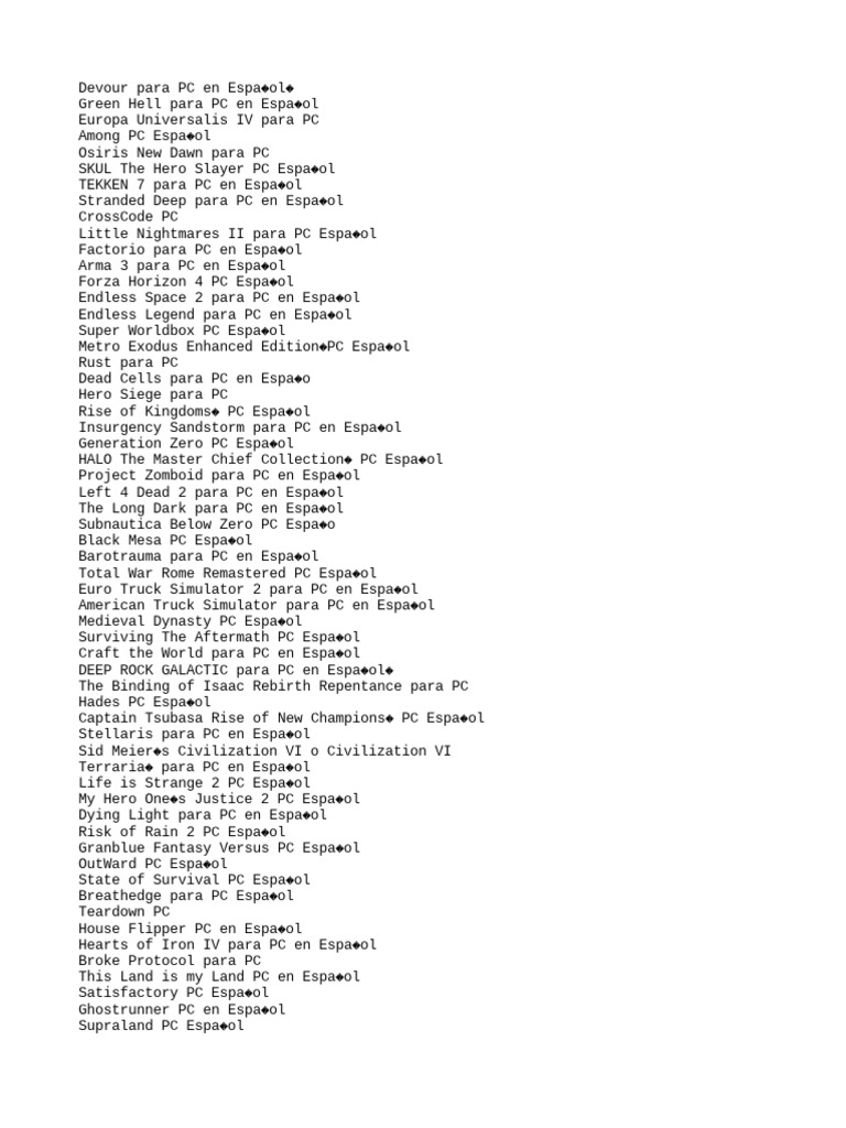 Catalogo juegos para pc pdf