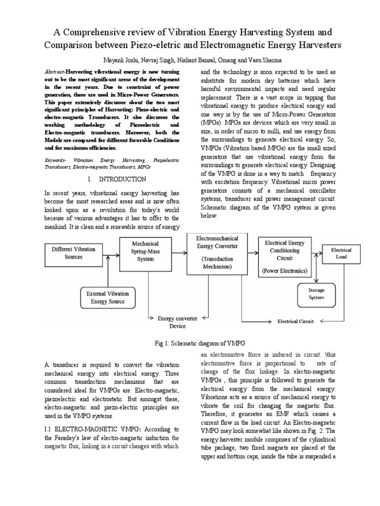Vibration Energy Harvesting Systems Analysis | PDF | Resonance ...