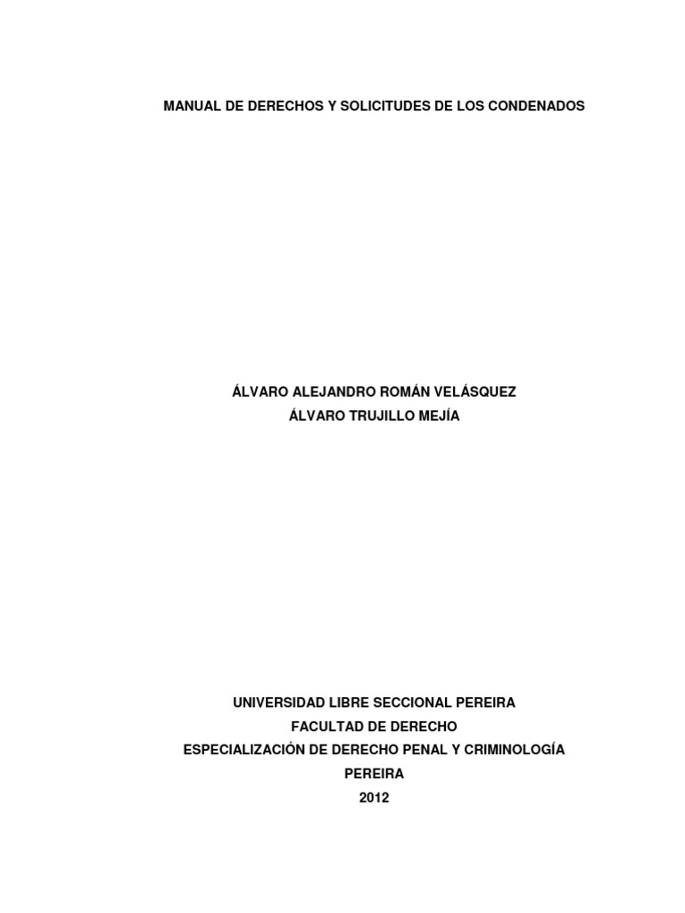 Manual de Derechos y Solicitudes de Los Condenados | PDF | Debido al