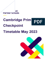 Cambridge Primary Checkpoint Timetable May 2023