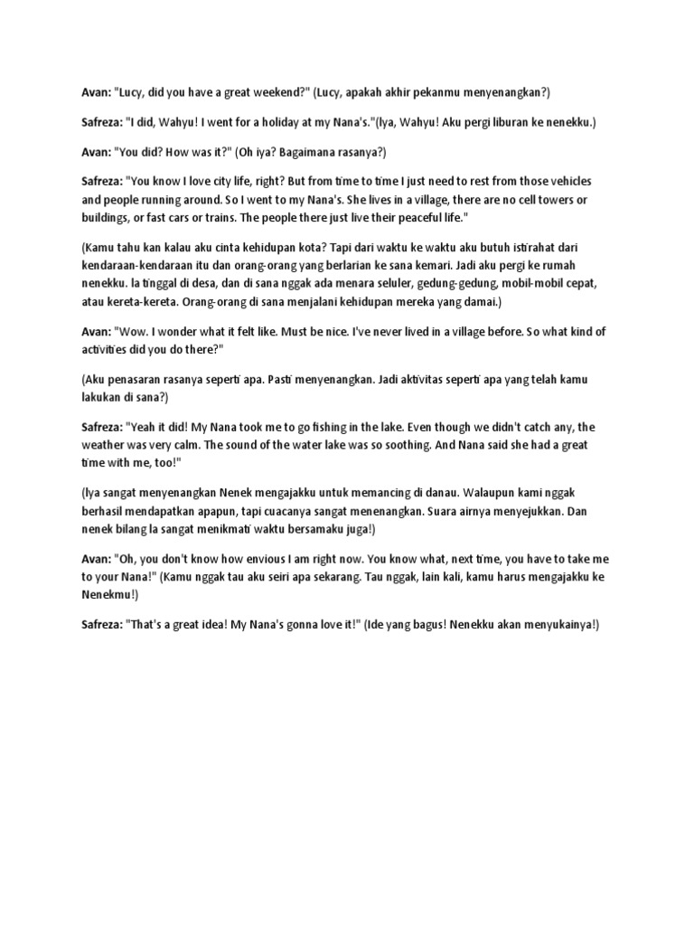 A Conversation Between Friends About the Benefits of Village Life and