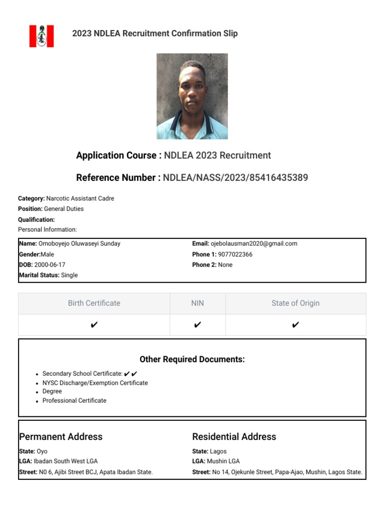Ndlea Nass 2023 85416435389 | PDF | Identity Document | Guarantee