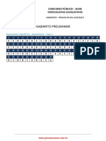 Gabarito Preliminar: Concurso Público - Alerj Especialistas Legislativos