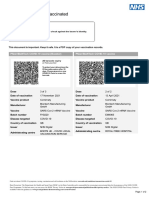 Nhs Covid Pass - Vaccinated: Pfizer/Biontech Covid-19 Vaccine (Booster) Pfizer/Biontech Covid-19 Vaccine