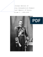 Journal Entries of Tsar Nikolai Alexandrovich Romanov The Last Emperor of Russia Volume I - 1894-1896