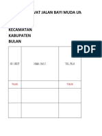 Register Rawat Jalan Bayi Muda Umur 0-2 Bulan (Sehat Atau Sakit) Desa Puskesmas Kecamatan Kabupaten Bulan