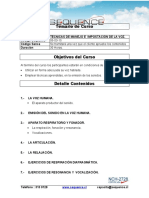 Técnicas de manejo e impostación de la voz 30 horas