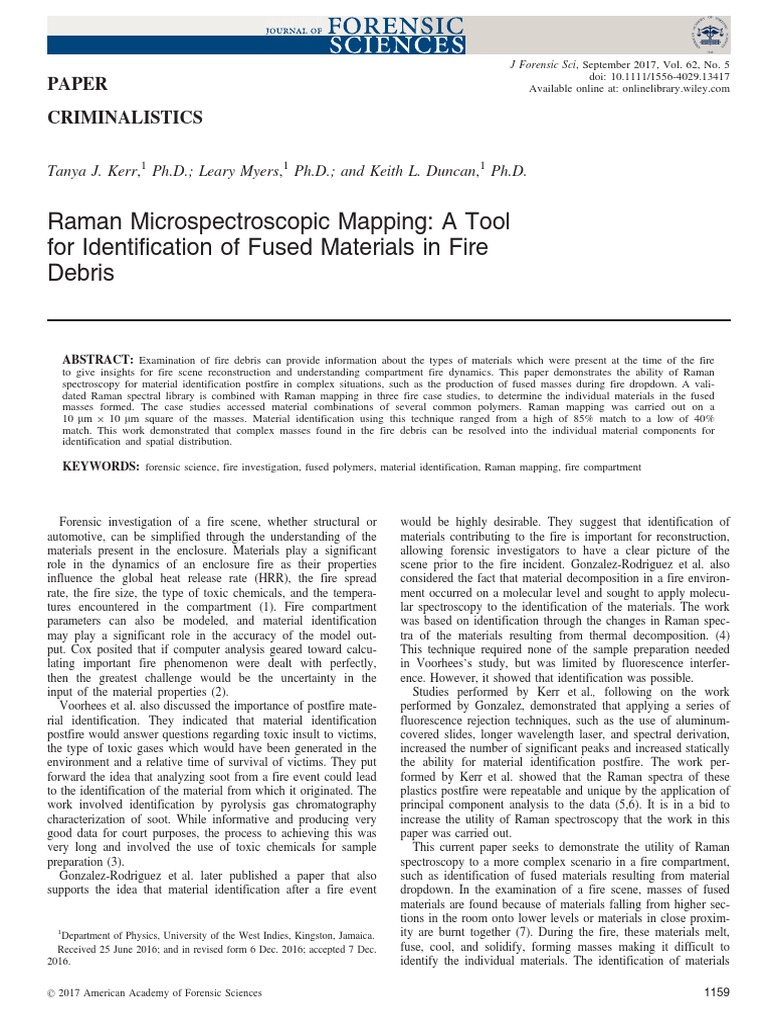 Kerr Et Al-2017-Journal of Forensic Sciences | PDF | Raman Spectroscopy ...