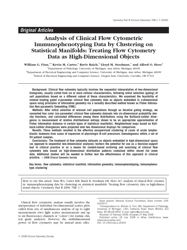 Analysis of Clinical Flow Cytometric | PDF | Flow Cytometry | Cluster ...