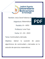 Tarea Virtual 8 Continuidad y Derivada