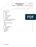 Method Statement: Table of Content