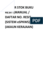 Daftar Stok Buku Resit (Manual / Daftar No. Resit (Sistem Espkws) (Akaun Kerajaan)