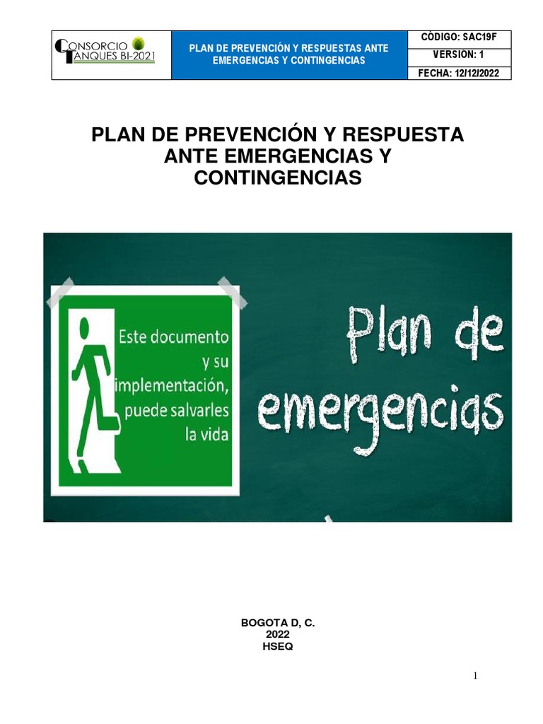 Plan de Emergencias y Contingencias | PDF | Seguridad y salud ...