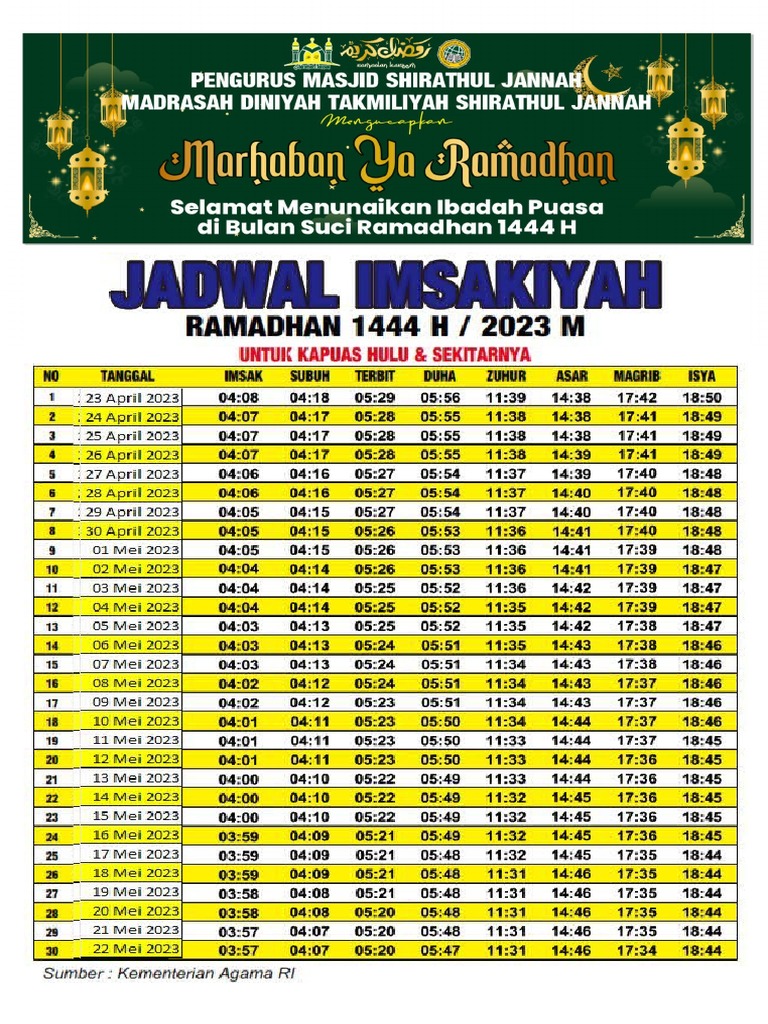 Jadwal Puasa PDF