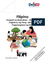 Filipino: Ikaapat Na Markahan - Modyul 5: Pagtukoy NG Pang - Abay Sa Pagsasagawa NG Kilos