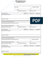OPP Additional Employment History Form