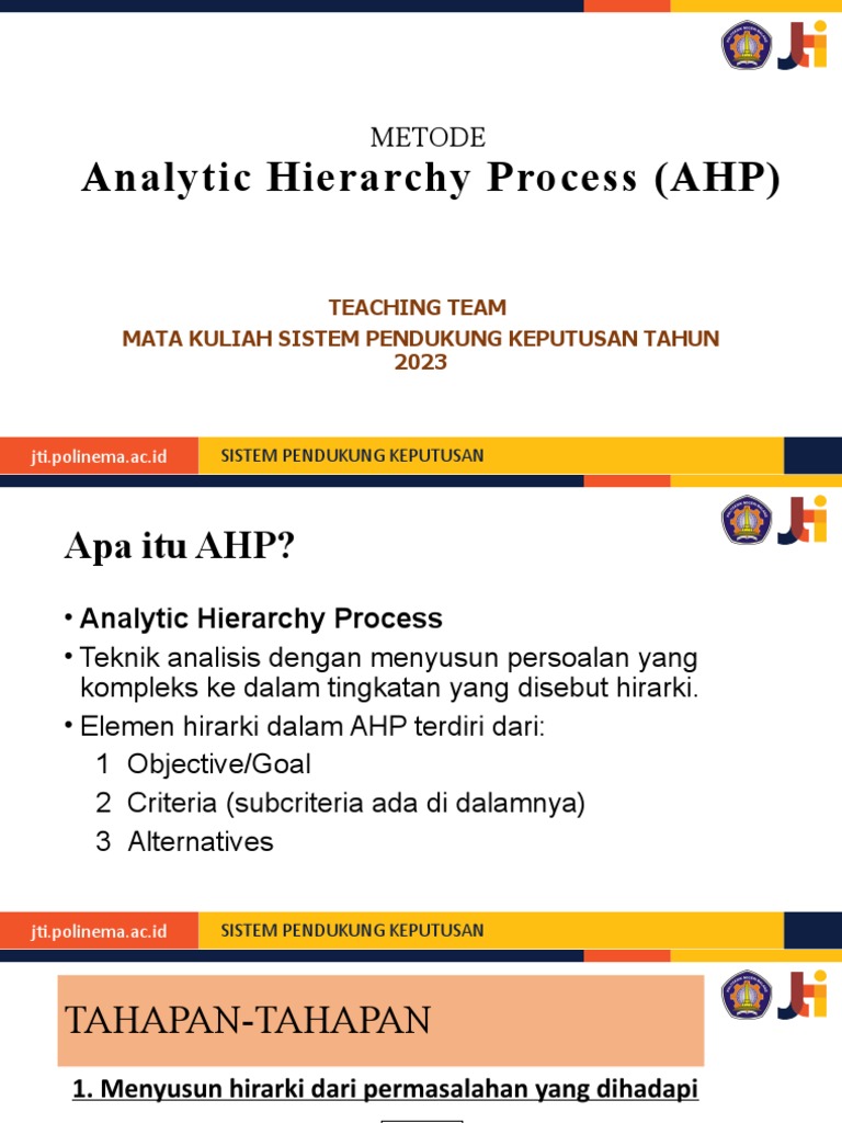 Memahami Analytic Hierarchy Process | PDF