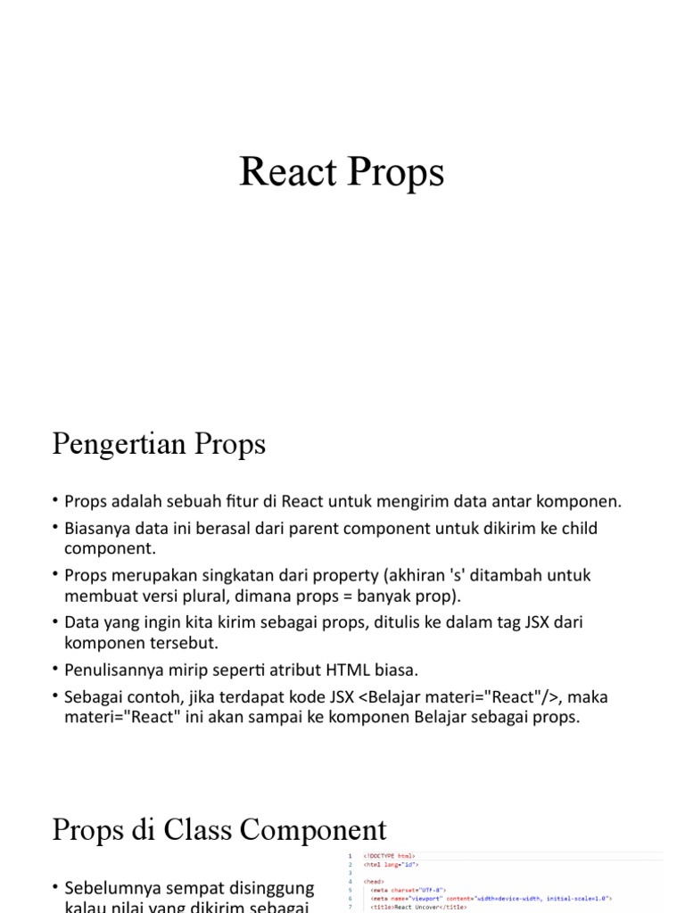 React Props | PDF