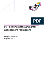 ecdp Comments -- PIP Briefing Notes and Draft Assessment Regs, August 2011