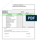 Generator Power Supply: Inspection Checklist