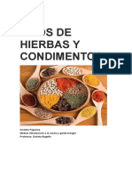 Tipos de Hierbas y Condimentos