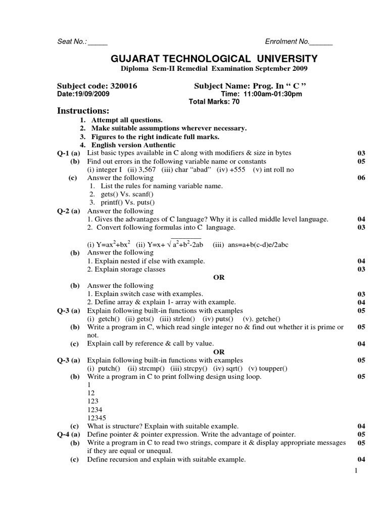 Comprehensive review of programming concepts in c language sample