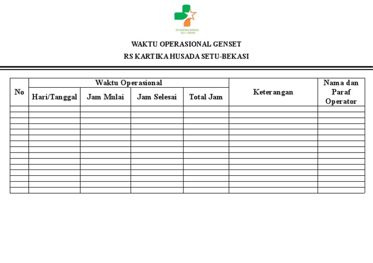 Waktu Operasional Penggunaan Genset PDF