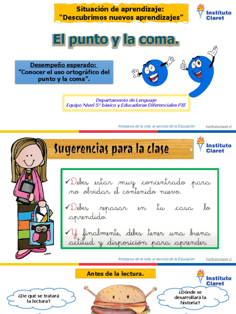 Uso del Punto y Coma en 5° Básico | PDF