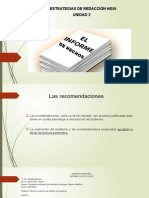 PPT UNIDAD 2 Informe de recomendación (hechos y recomendaciones)