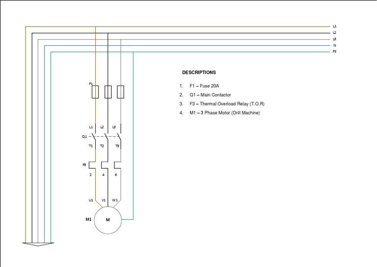 Drawing Motor Direct On Line | PDF